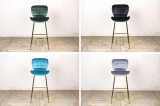 pair of lily velvet upholstered bar stools