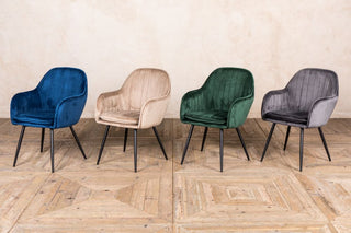 pair of lowry velvet dining chairs