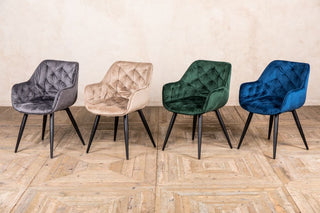 pair of picasso velvet dining chairs