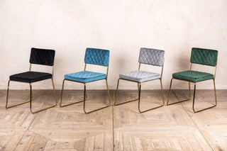 pair of velvet stacking chairs the monroe