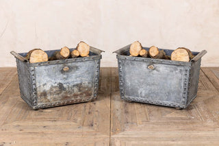 Pair of Vintage Log Bins