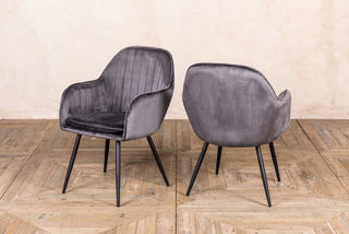 palette grey velvet dining room