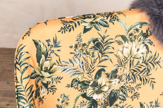 patterned yellow dining bench