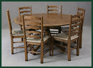 handmade solid oak oval extending table