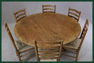 handmade solid oak oval extending table