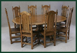 handmade solid oak oval extending table