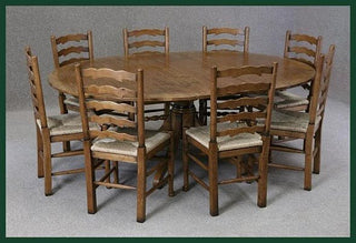 handmade solid oak oval extending table