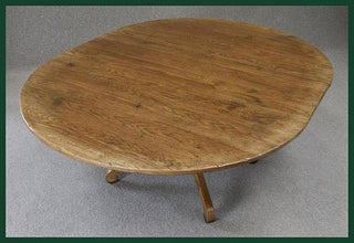 handmade solid oak oval extending table