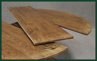 handmade bespoke solid oak oval extending table