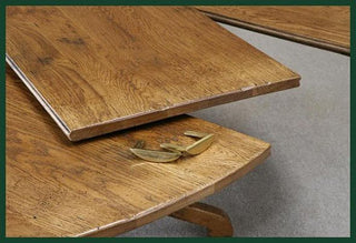 handmade bespoke solid oak oval extending table