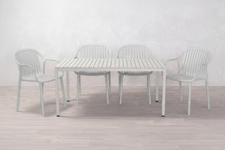 California Garden Outdoor Speckled Beige Café Table Set with California Chairs