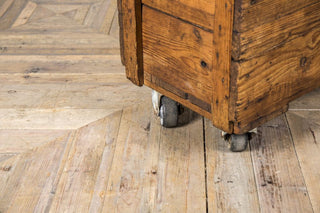 pine log bin on wheels