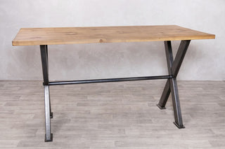 pine-top-x-frame-poseur-table