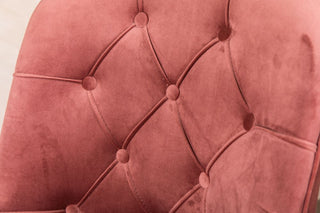 pink button back dining chair