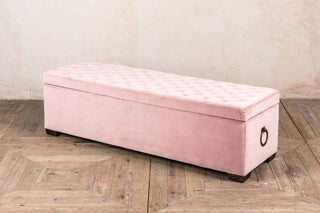 pink valance blanket box