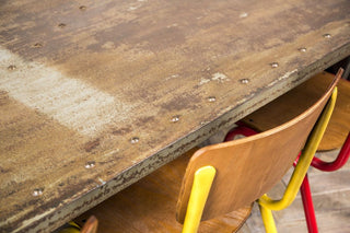 prison door restaurant table