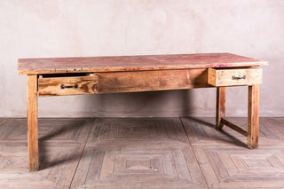 red distressed table