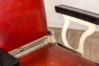 red upholstered barber chair