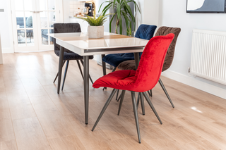 red velvet dining chairs