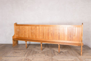 Solid English Oak Church Pew with High Back