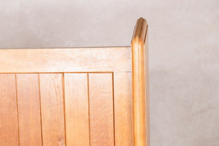 Solid English Oak Church Pew with High Back