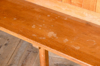 Solid English Oak Church Pew with High Back