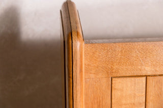 Solid English Oak Church Pew with High Back
