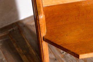 Solid English Oak Church Pew with High Back