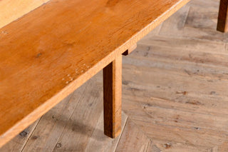 Solid English Oak Church Pew with High Back