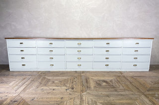 Pine and Oak Panelled Haberdashery Drawer Unit