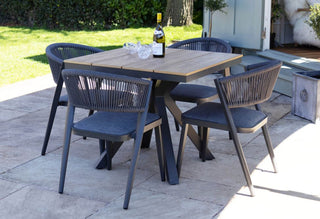 Milan Natural Star Table with 4 Chairs Set