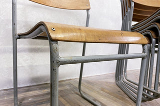 Vintage Stacking Chair with Grey Frame