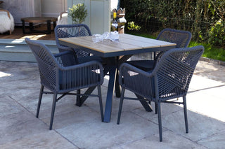 Milan Natural Star Table with 4 Chairs Set