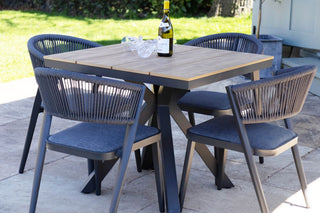 Milan Natural Star Table with 4 Chairs Set