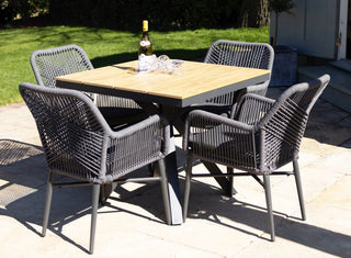 Milan Natural Star Table with 4 Chairs Set