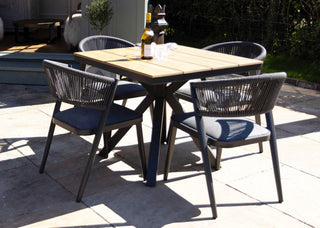 Milan Natural Star Table with 4 Chairs Set