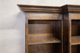 Solid Oak Breakfront Bookcase