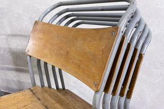 Vintage Stacking Chair with Grey Frame