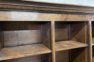 Solid Oak Breakfront Bookcase