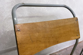 Vintage Stacking Chair with Grey Frame