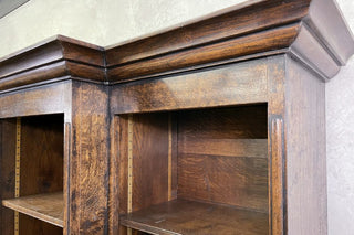 Solid Oak Breakfront Bookcase