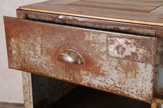 Tall Industrial Style Metal Bedside Cabinets