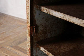 Tall Industrial Style Metal Bedside Cabinets