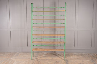 Metal Shelving Unit with Wooden Shelves