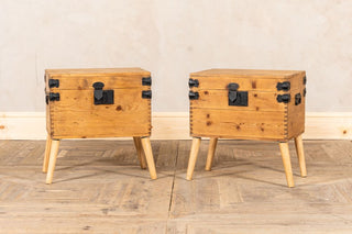 Pair of Upcycled Pine Travelling Chests