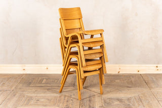Set of 8 Vintage Scandinavian Style Stacking Chairs