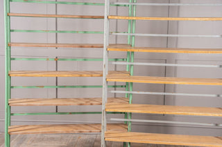 Metal Shelving Unit with Wooden Shelves