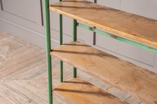 Metal Shelving Unit with Wooden Shelves