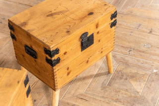 Pair of Upcycled Pine Travelling Chests