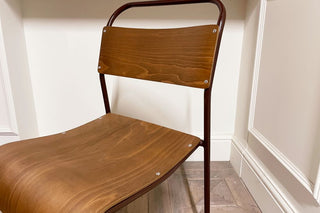 Burgundy Stacking Chair with Plywood Seat & Back